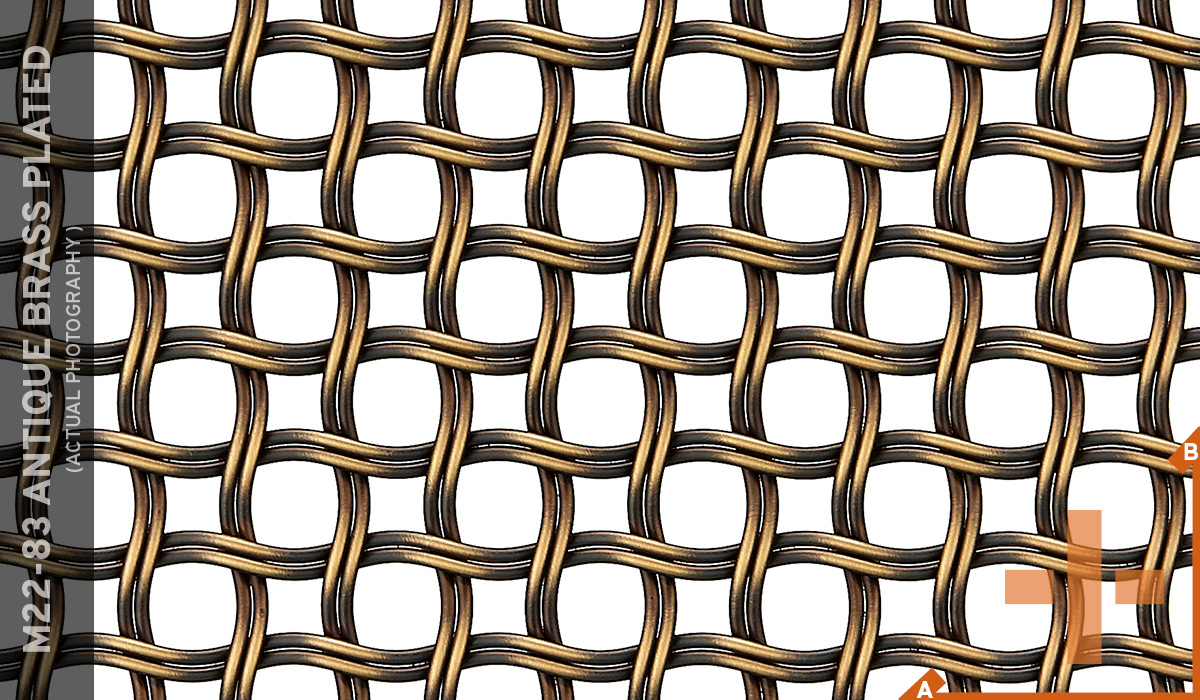 M22-104 - Antique Brass Woven Wire Mesh - 1000x2400mm - Mesh