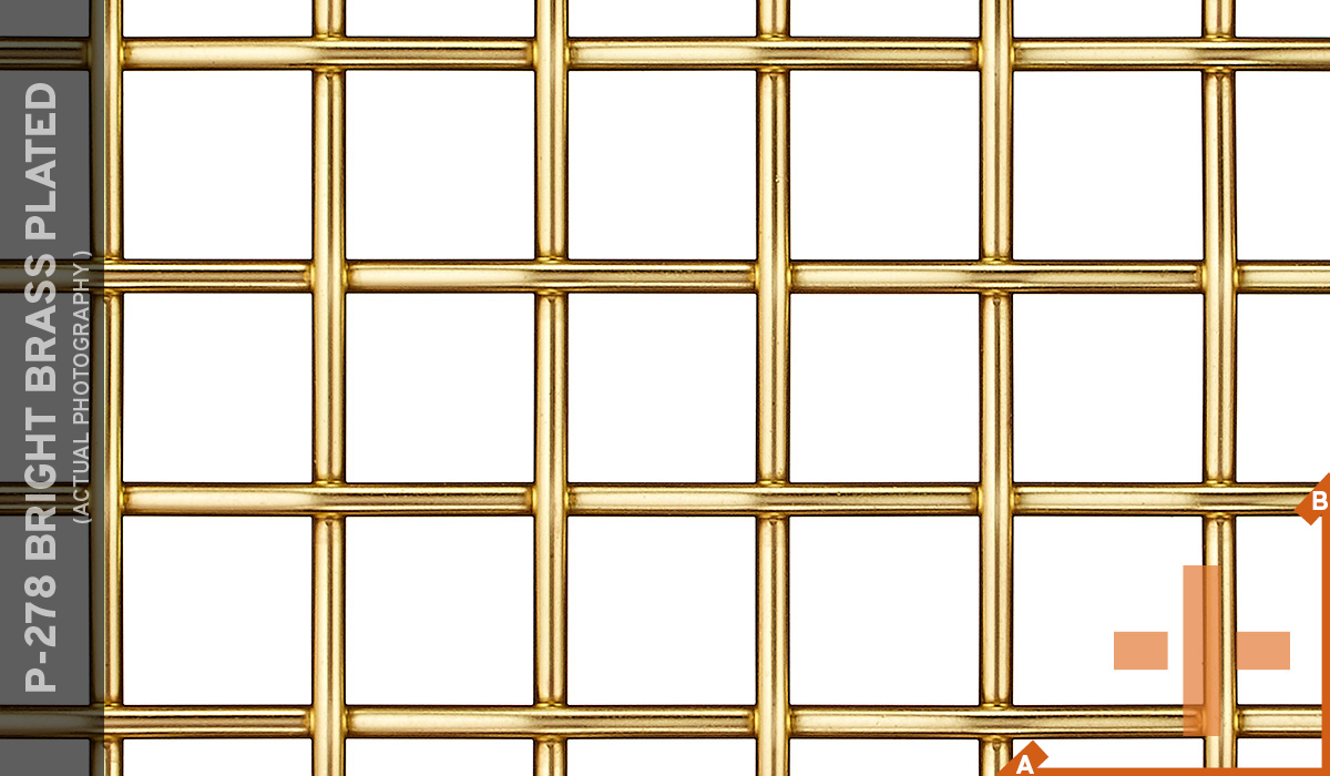 Decorative Wire Mesh, Finish Brass, Width - Overall Dimensions 36 in,  Projection - Overall Dimensions 48 in - HANDYCT