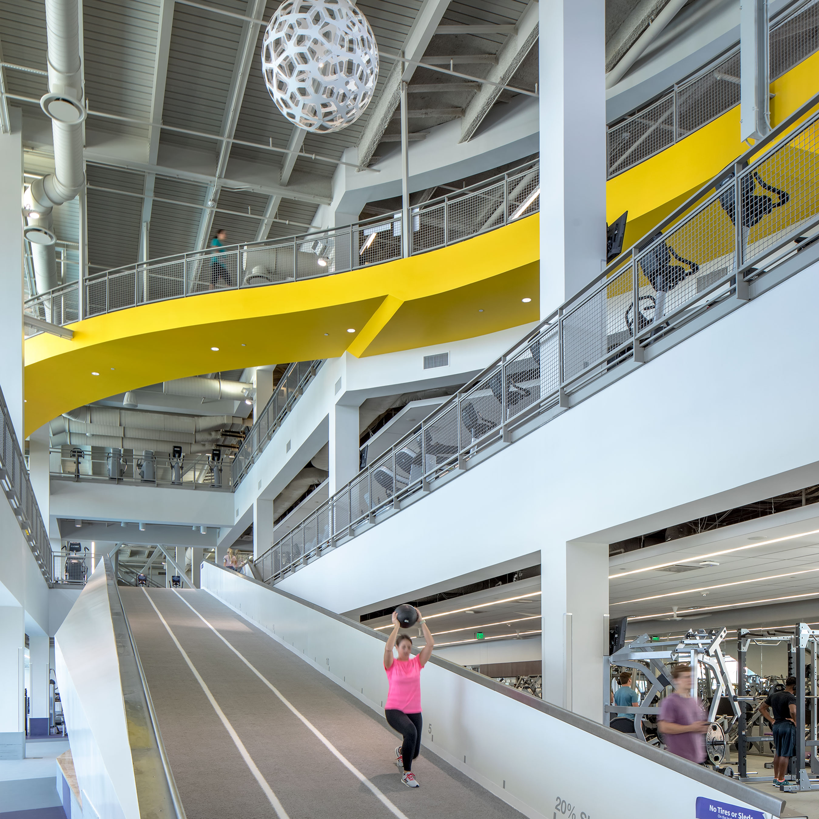 Student Recreation Center at LSU Outfitted with Railing Panels Banker Wire