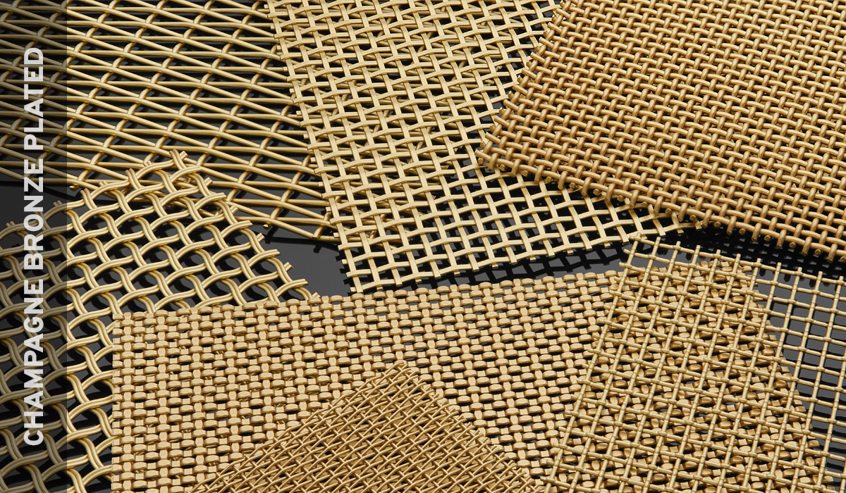 M22-104 - Antique Brass Woven Wire Mesh - 1000x2400mm - Mesh