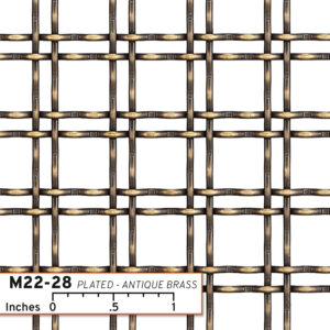 M22-28 Woven Wire Mesh in Plated Antique Brass