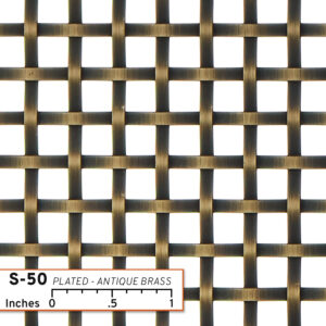 S-50 Woven Wire Mesh in Plated Antique Brass
