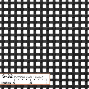 S-32 Woven Wire Mesh in Powder Coat Black