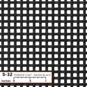 S-32 Woven Wire Mesh in Powder Coat Raven Black
