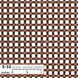 S-32 Woven Wire Mesh in Plated Antique Copper