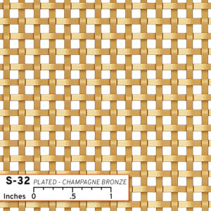S-32 Woven Wire Mesh in Plated Champagne Bronze