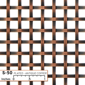 S-50 Woven Wire Mesh in Plated Antique Copper