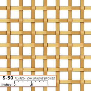S-50 Woven Wire Mesh in Plated Champagne Bronze