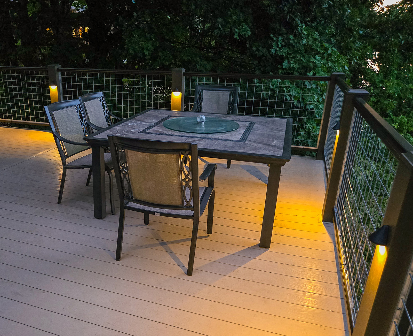Outdoor railing with Banker Wire’s welded wire mesh design, ideal for DIY installation and long-term durability in residential settings.