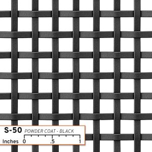 S-50 Woven Wire Mesh in Powder Coat Black finish