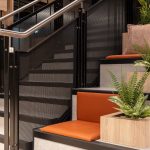 Banker LPZ-71 architectural wire mesh enhances staircase design with clean lines, durable materials, & a contemporary look ideal for residential & commercial spaces.