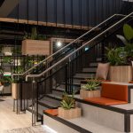 Banker LPZ-71 architectural wire mesh enhances staircase design with clean lines, durable materials, & a contemporary look ideal for residential & commercial spaces.