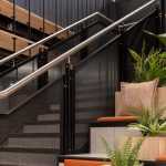 Banker LPZ-71 architectural wire mesh enhances staircase design with clean lines, durable materials, & a contemporary look ideal for residential & commercial spaces.