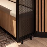 Woven wire mesh space dividers in Banker LPZ-71 create semi‑private seating booths at 58 Mosley Street, adding to the collaborative workplace atmosphere.