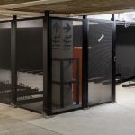 The secure bike storage area uses durable LPZ-71 woven wire mesh panels to provide visibility, ventilation, and long‑lasting protection.