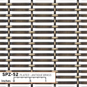 SPZ-52 Banker Wire Woven Wire mesh grille in Antique Brass