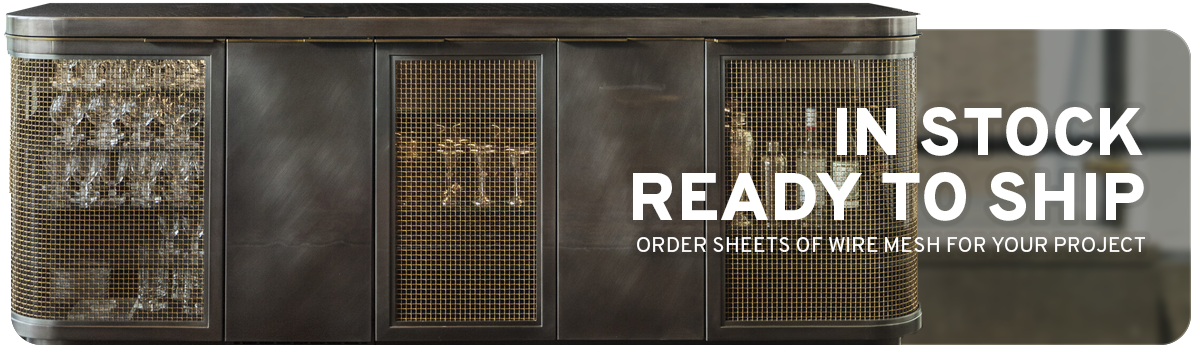 L-441 Woven Wire Mesh installed in Cabinetry