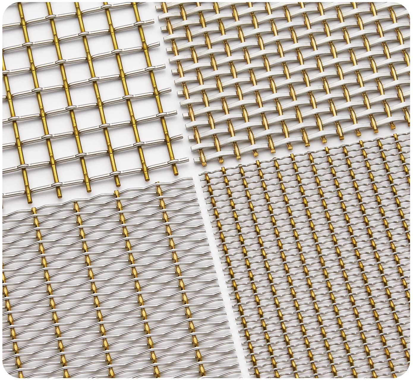 Banker Wire's DS-7 wire mesh in Stainless Steel (A)/Brass (B) ss-brass material