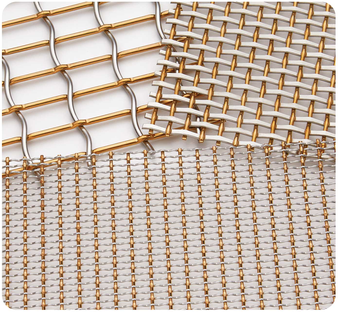 Banker Wire's DS-7 wire mesh in Stainless Steel (A)/Bronze (B) ss-bronze material
