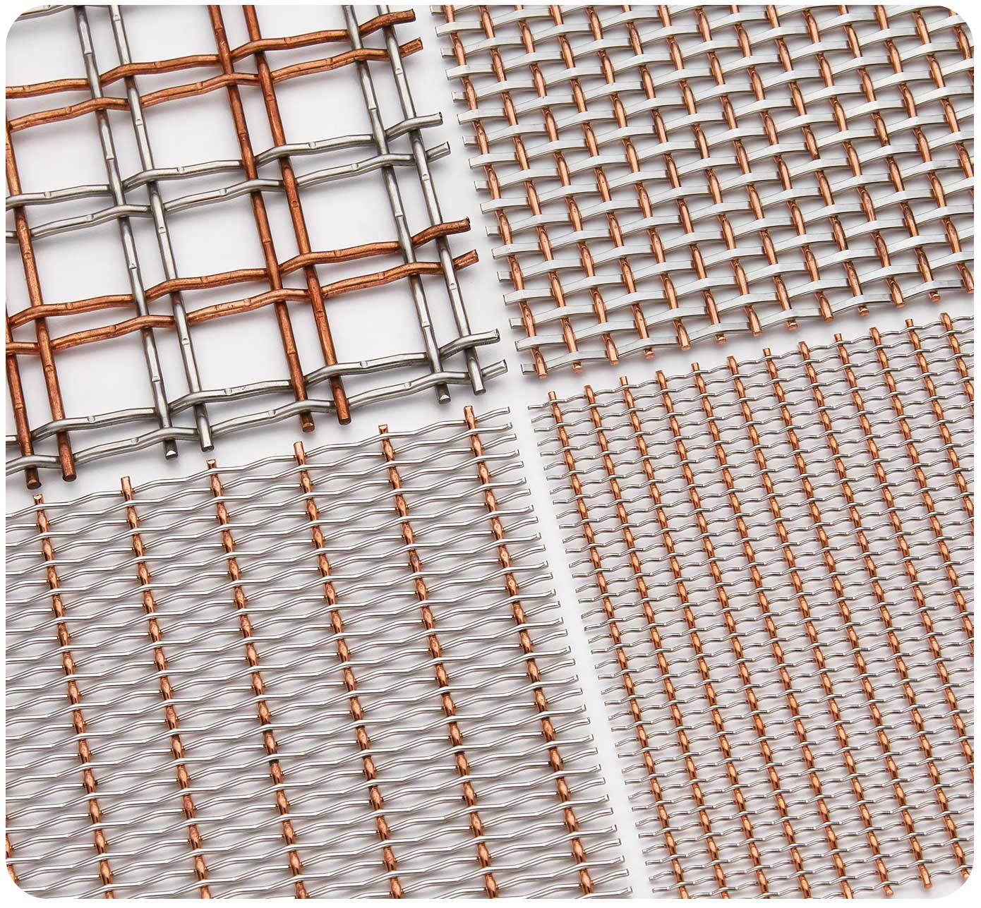 Banker Wire's M12Z-28 wire mesh in Stainless Steel (A)/Copper (B) ss-copper material