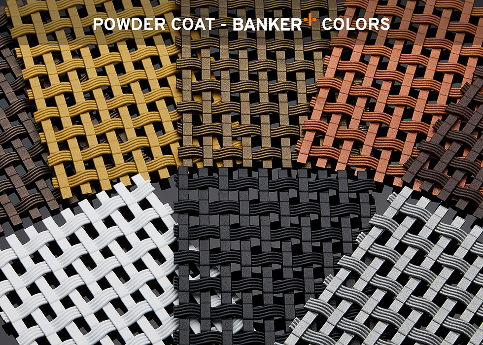 Banker Wire Powder Coat Finishes for Woven & Welded Wire Mesh