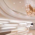 Decorative Wire Mesh for Ceiling and Lighting Fixtures within Corporate Spaces