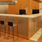 This design rendering of the bar remodel highlights how M33-2 architectural wire mesh transformed the space into a sophisticated entertainment destination.